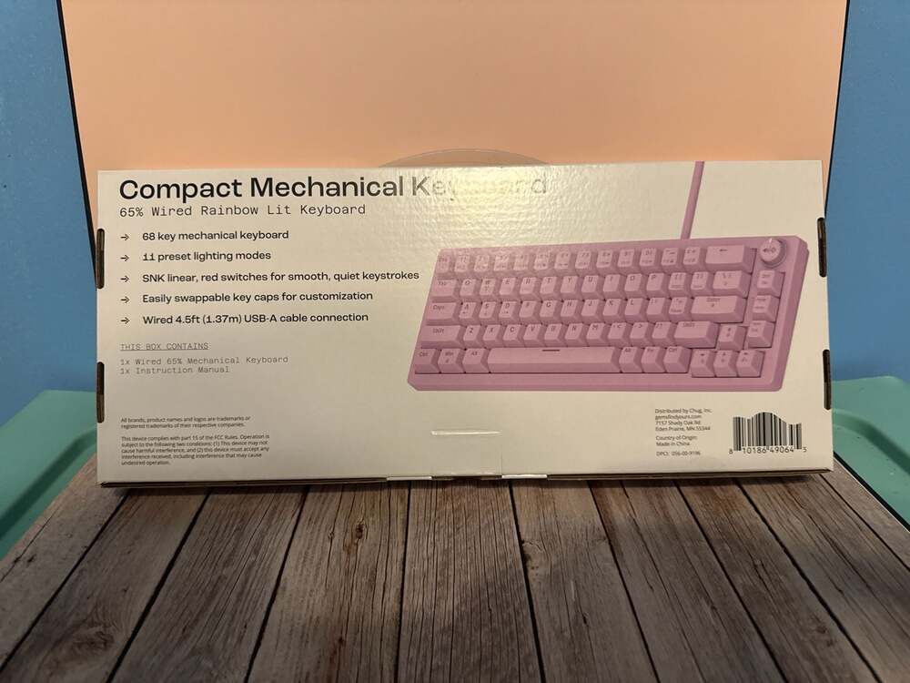 North Compact 65% Wired Mechanical Keyboard with Rainbow Lighting - Pink - Picture 2 of 4